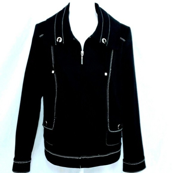 TanJay Black Utility Jacket Size 8 Casual Chic Layering Transitional Look - Picture 3 of 8